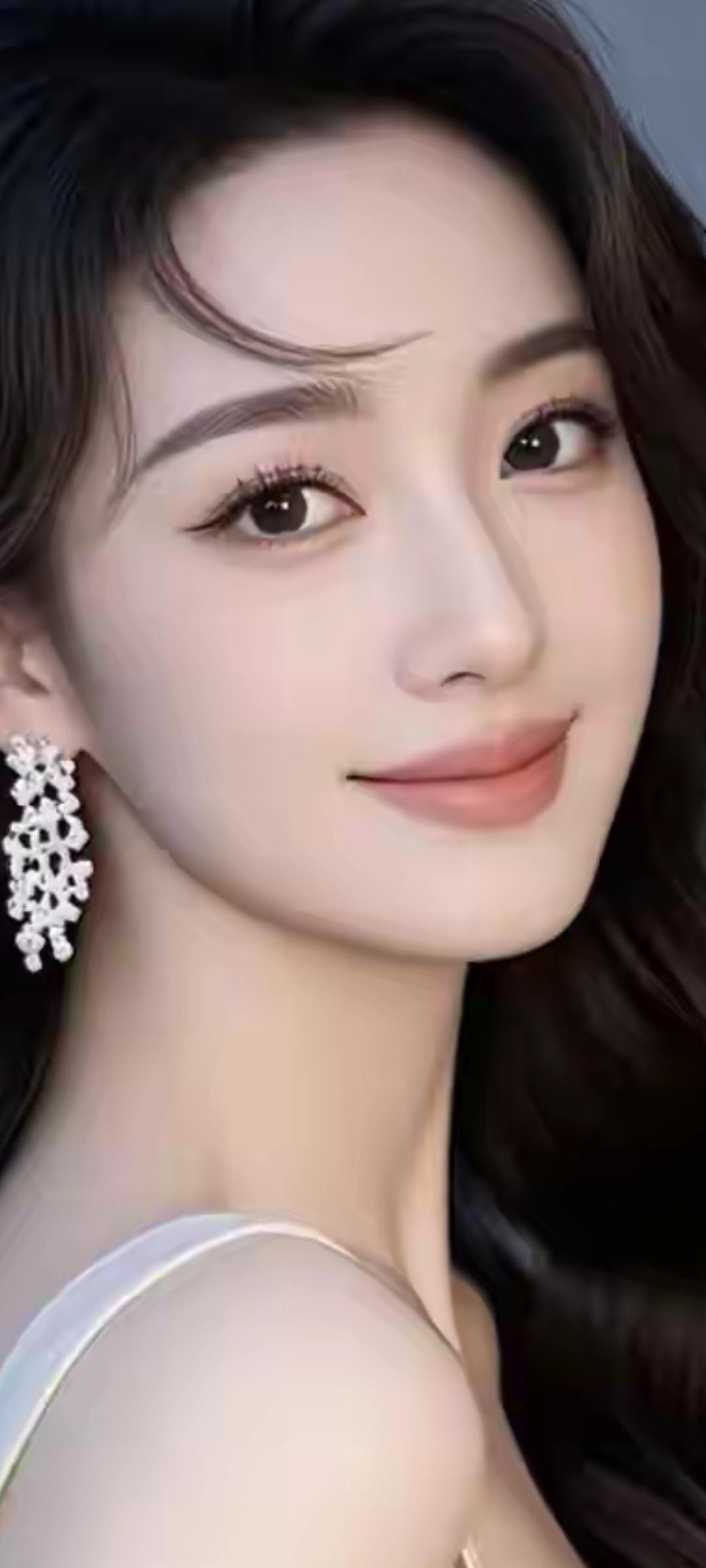 优雅气质，精致妆容，闪耀耳环，完美呈现！