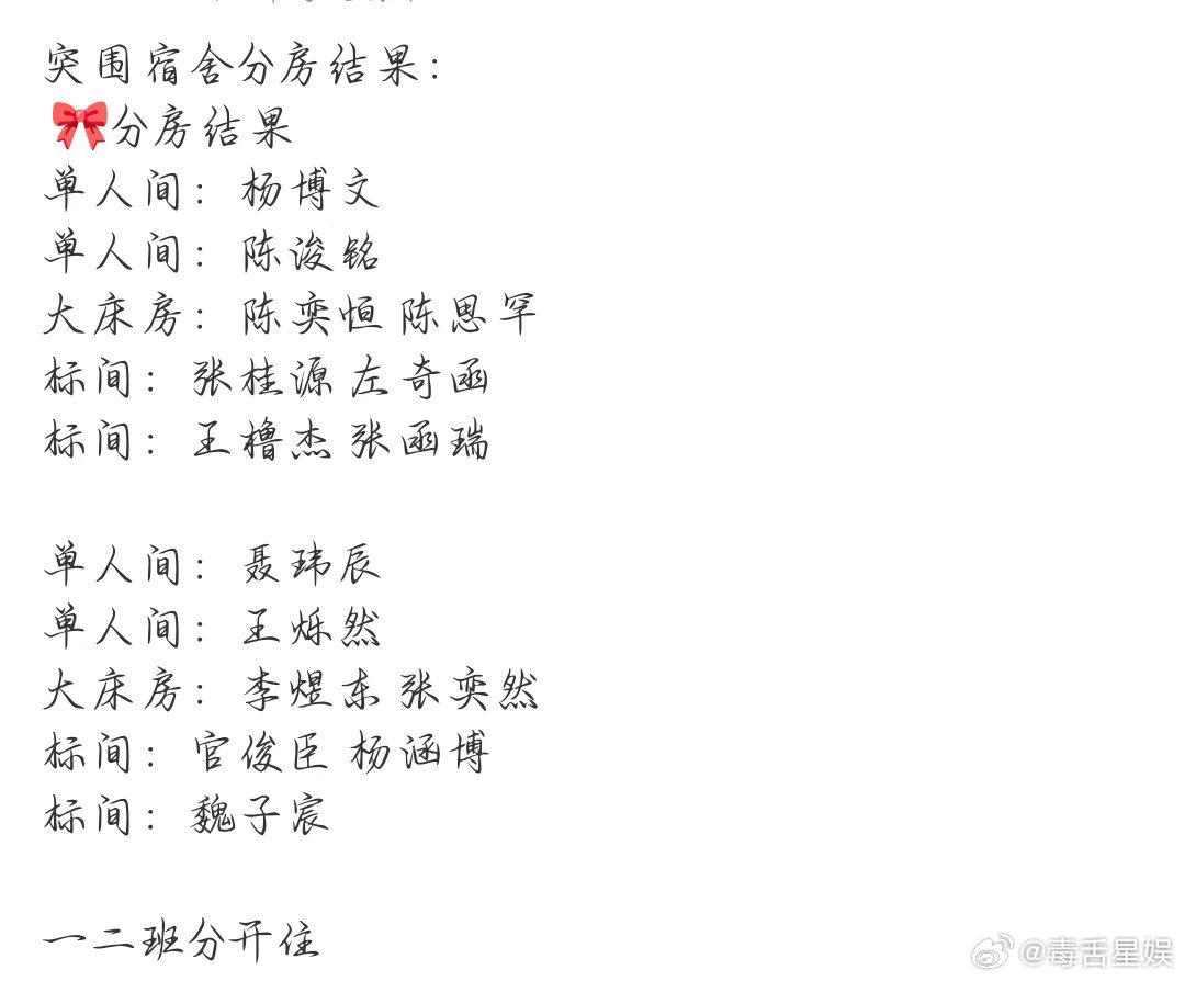 TF四代突围按一二班分房TF四代突围2按一二班分房 老师咱突围了也不能一块吗 