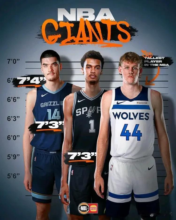 NBA现役最高的三个人[比心]