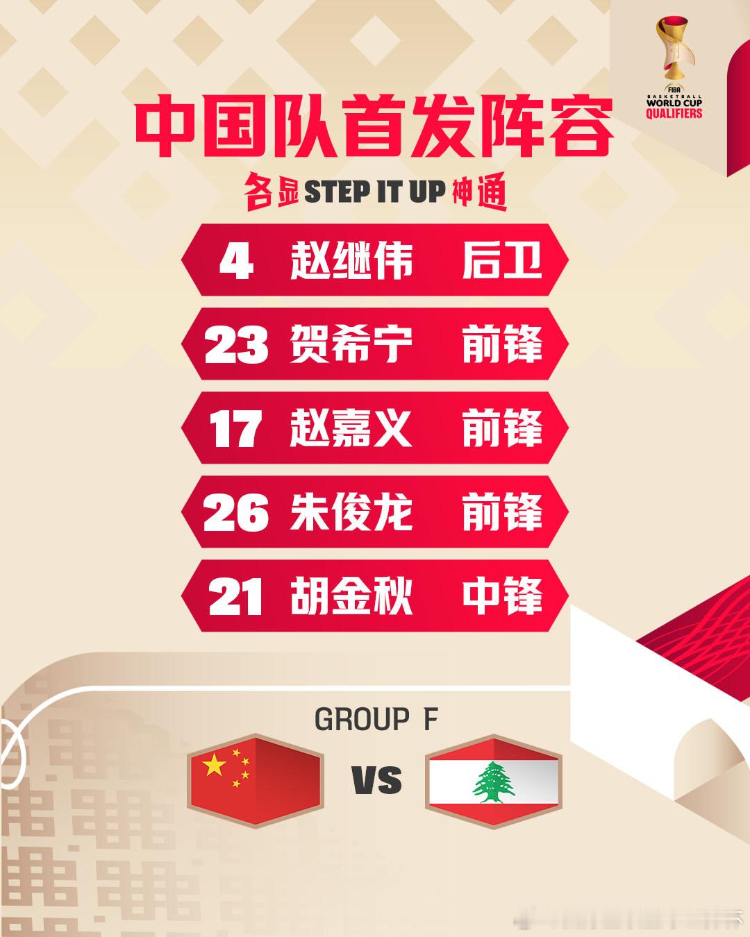 2027FIBA世界杯 亚洲区预选赛第4️⃣窗口期第4️⃣比赛日🇨🇳中国男篮
