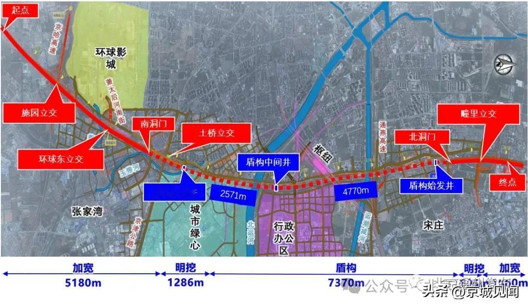 北京东六环改造为了地下隧道真是个大工程！