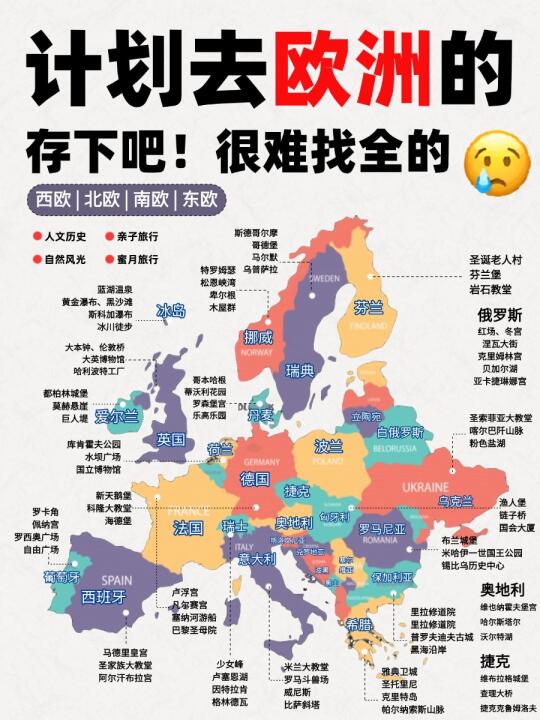 很难找全的‼️计划去欧洲旅行的存下吧😭