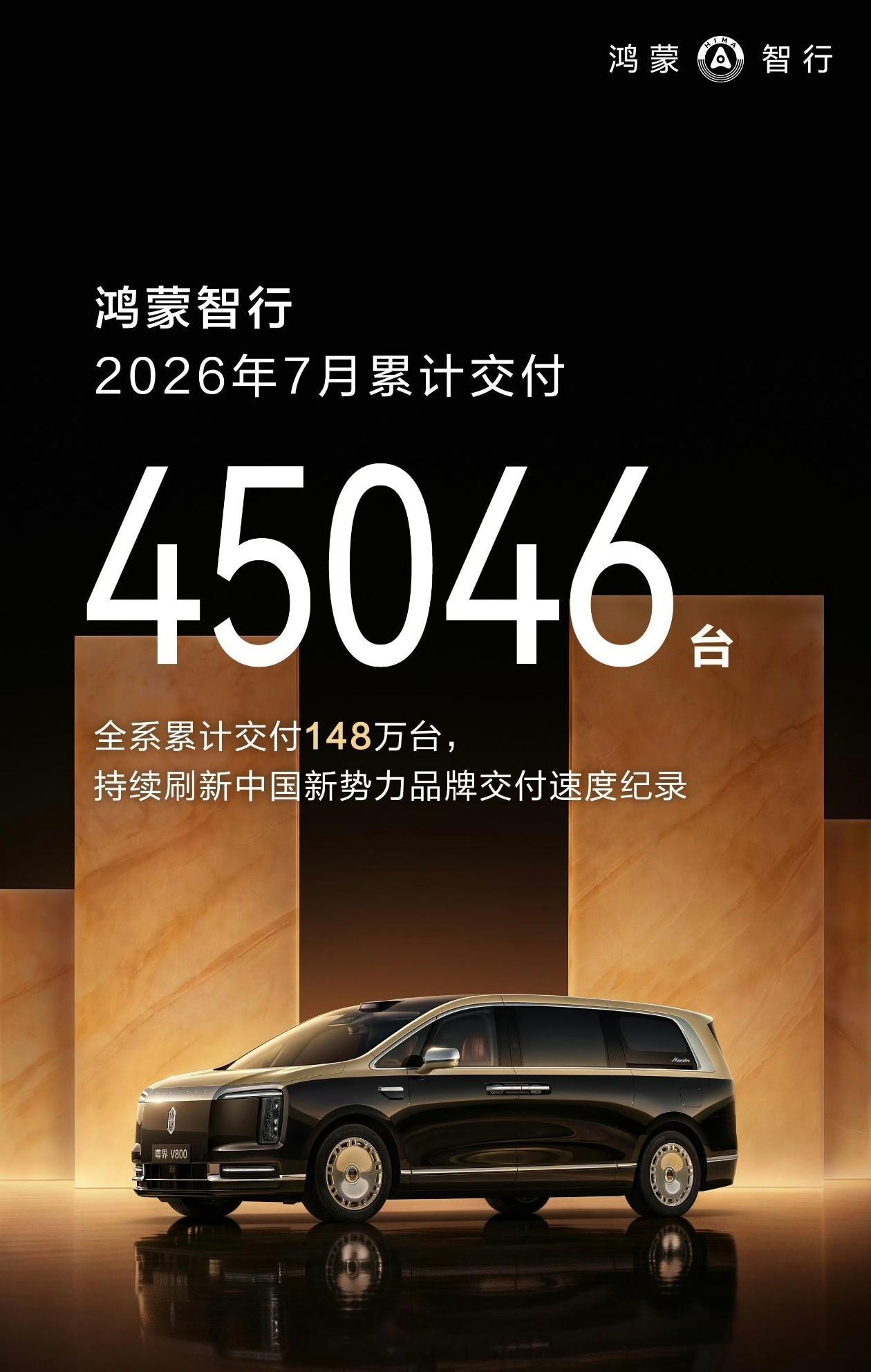 7 月新势力的交付数据来了：小米汽车 7 月交付量超 30000 台鸿蒙智行 7