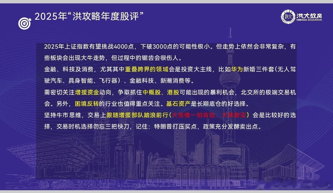 洪榕年度私享会做的“2025年度股评”，大家看看能打多少分？ 股评不常做，但做股