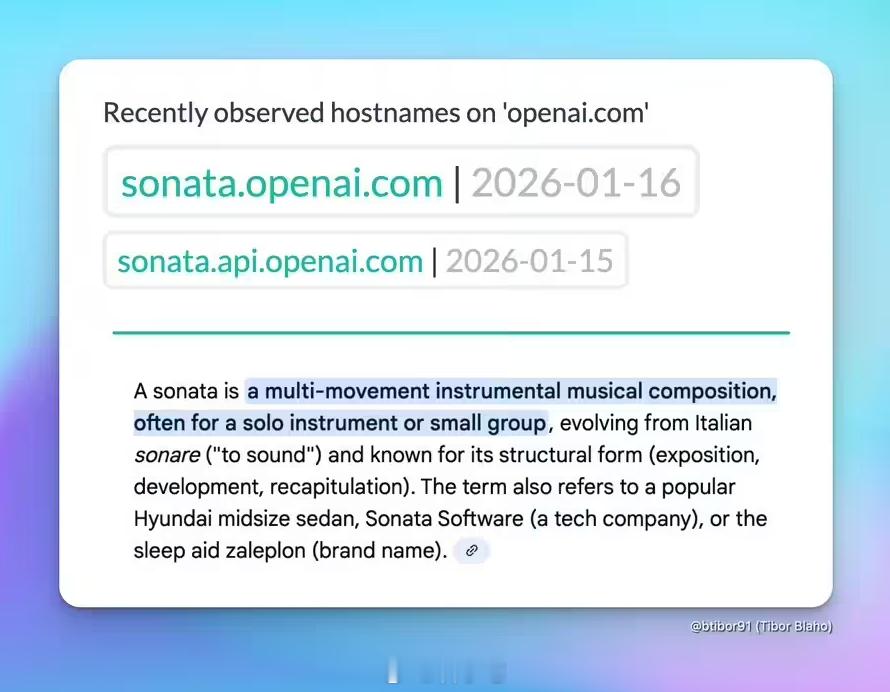 OpenAI 正在测试一项代号为“奏鸣曲”的新功能或新产品，大家觉得会是干啥用的