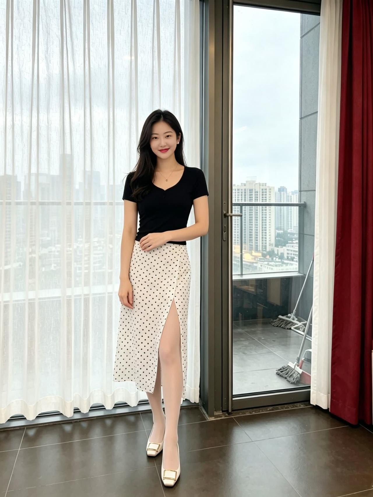 分享每日穿搭 优雅系ootd 姐感穿搭气质拉满 我的上班通勤穿搭 斑点裙