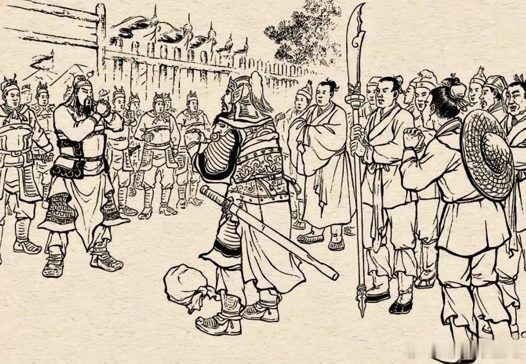 三国[超话] 此人竟引得关羽如此恭敬地抱拳，是何方神圣也？看他这身形，应该也是武