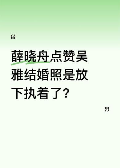 从对话能看出，吴雅因发婚纱照忘屏蔽薛晓舟而解释，薛晓舟表示点赞没其他意思，还问能