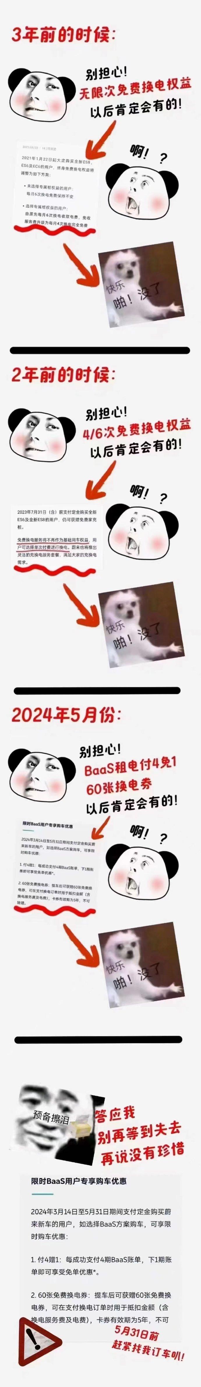 蔚来租电租四送一以及60张免费换电券权益月底到期！
但小编想问问
这张图片是谁做