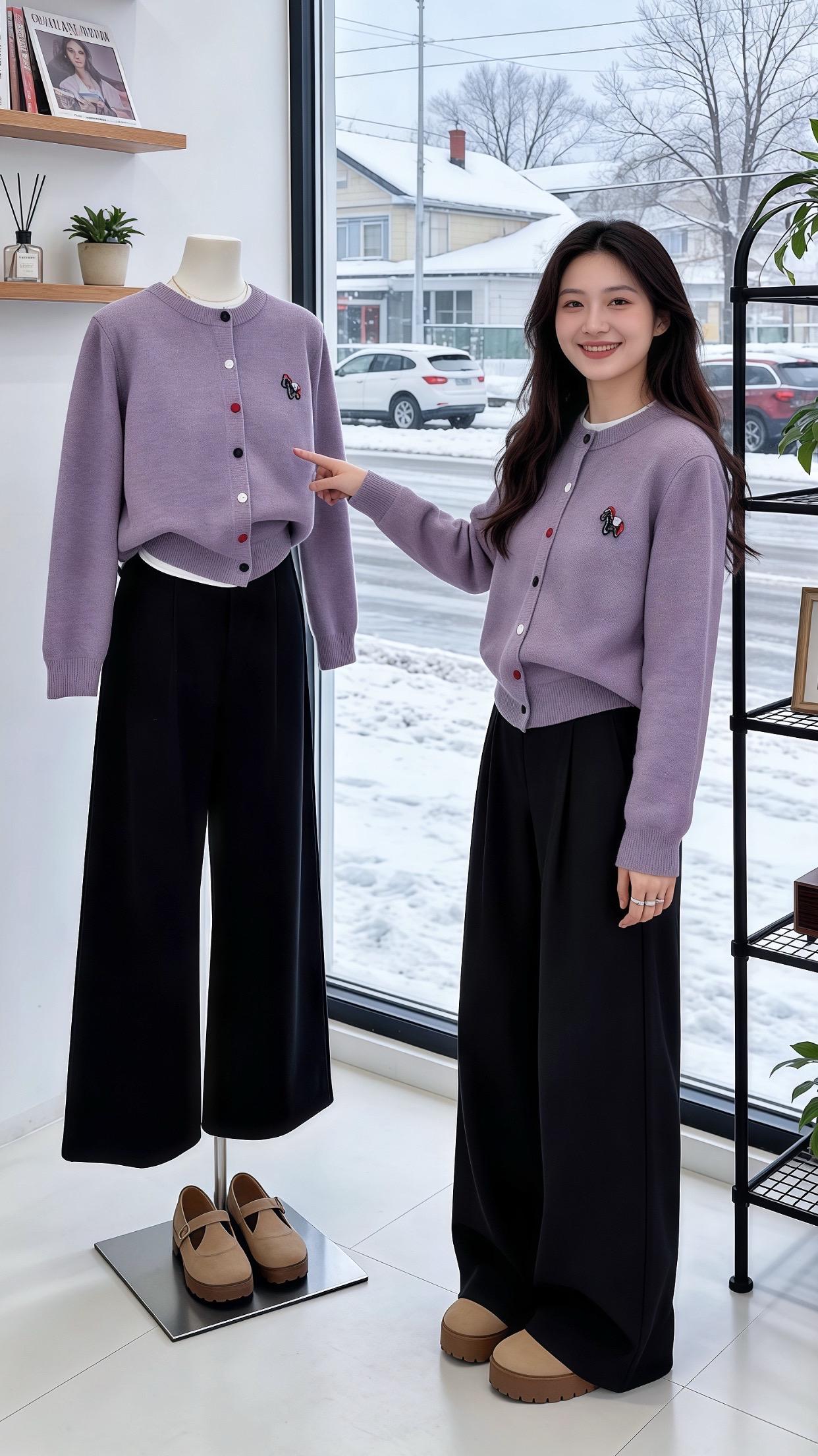 大码女装 秋冬韩系氛围感穿搭 漂亮内搭让我赢在了穿搭起跑线 冬季出游穿...