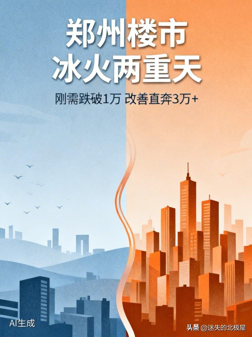 郑州楼市惊现“冰火两重天”：刚需跌破1万，改善直奔3万+！

最近郑州楼市上演了