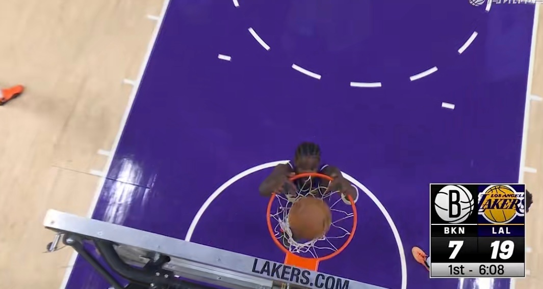 艾顿好猛啊 又暂停了湖人19-7领先篮网vs湖人