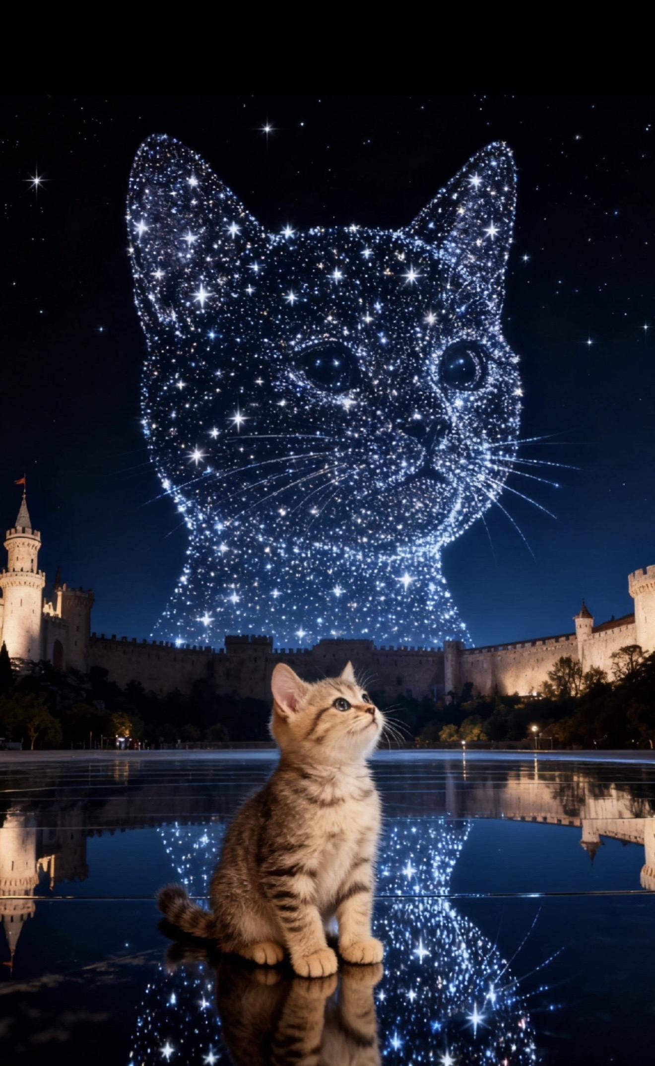 小猫咪星空特写镜头🐱。