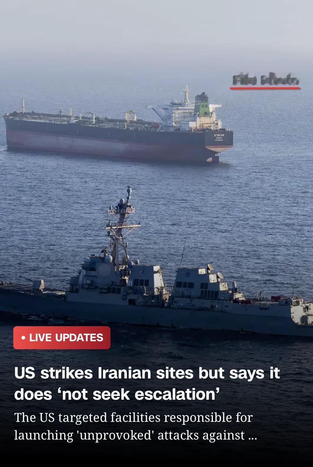 这是典型的美国做派，双重施压。US military strikes Irani
