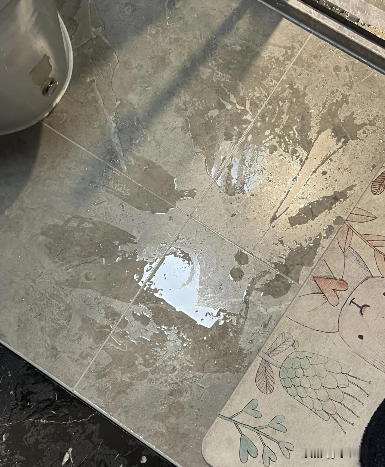 晚上女儿去过卫生间，她说，爸爸太过分了，又把卫生间地面弄得满地是水。

我摇摇头