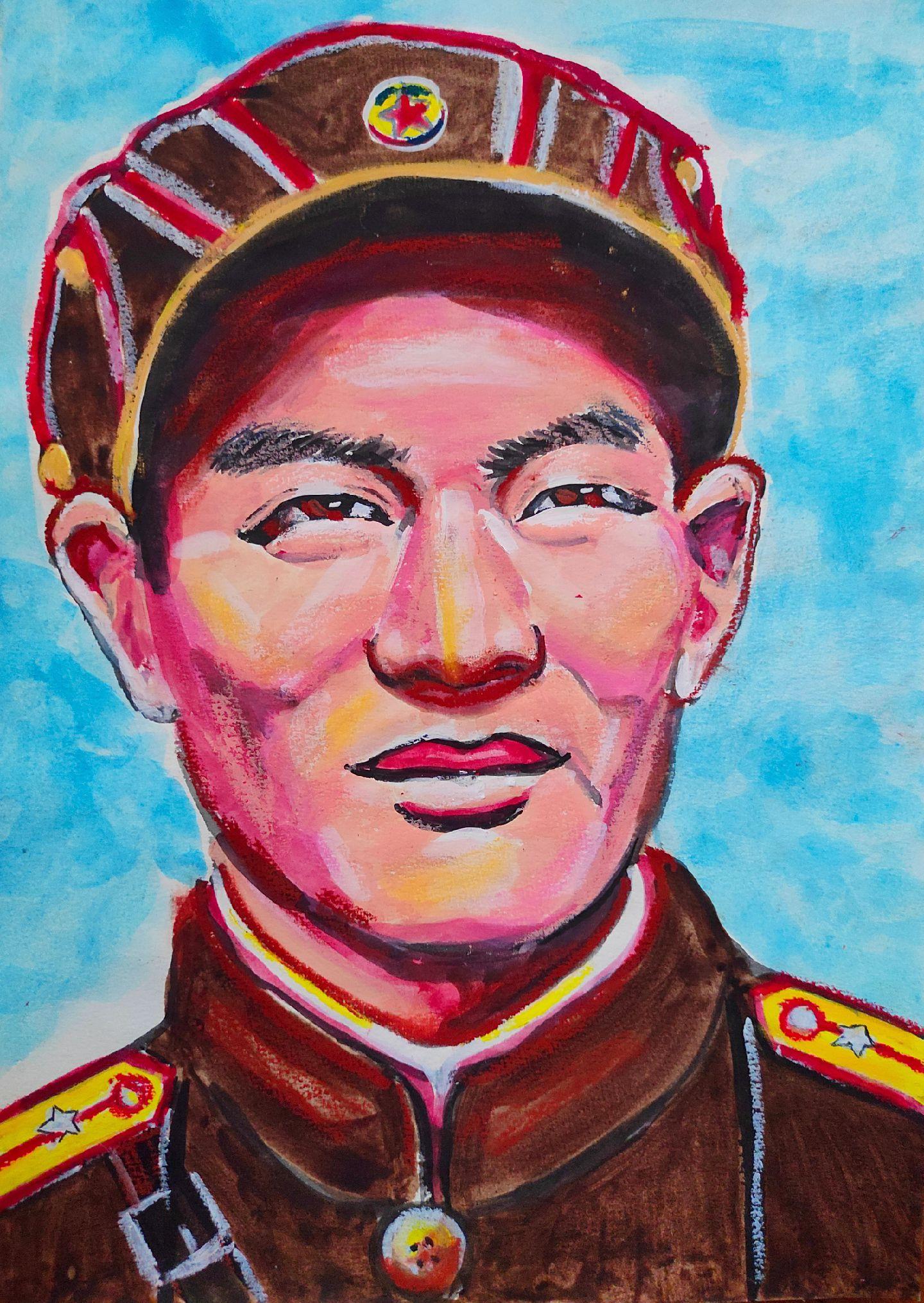 为八路军老战士王凤和画像。铁血荣光：百岁老兵王凤和的戎马与初心    ...