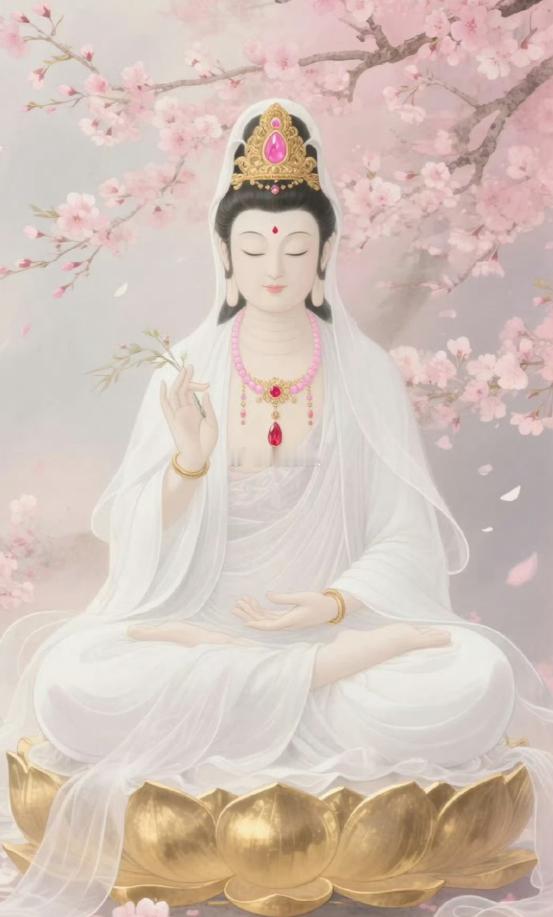 见观音菩萨，祈愿家人安康，所求皆如愿，所行皆坦途。在纷扰的日子里，愿我们都能寻得