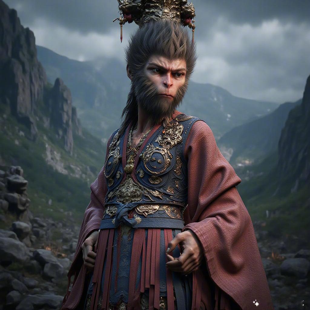 古风美人穿越时空，神秘山水让我想起了悟空！不过我连个猴子都不如，努力变得更优秀吧