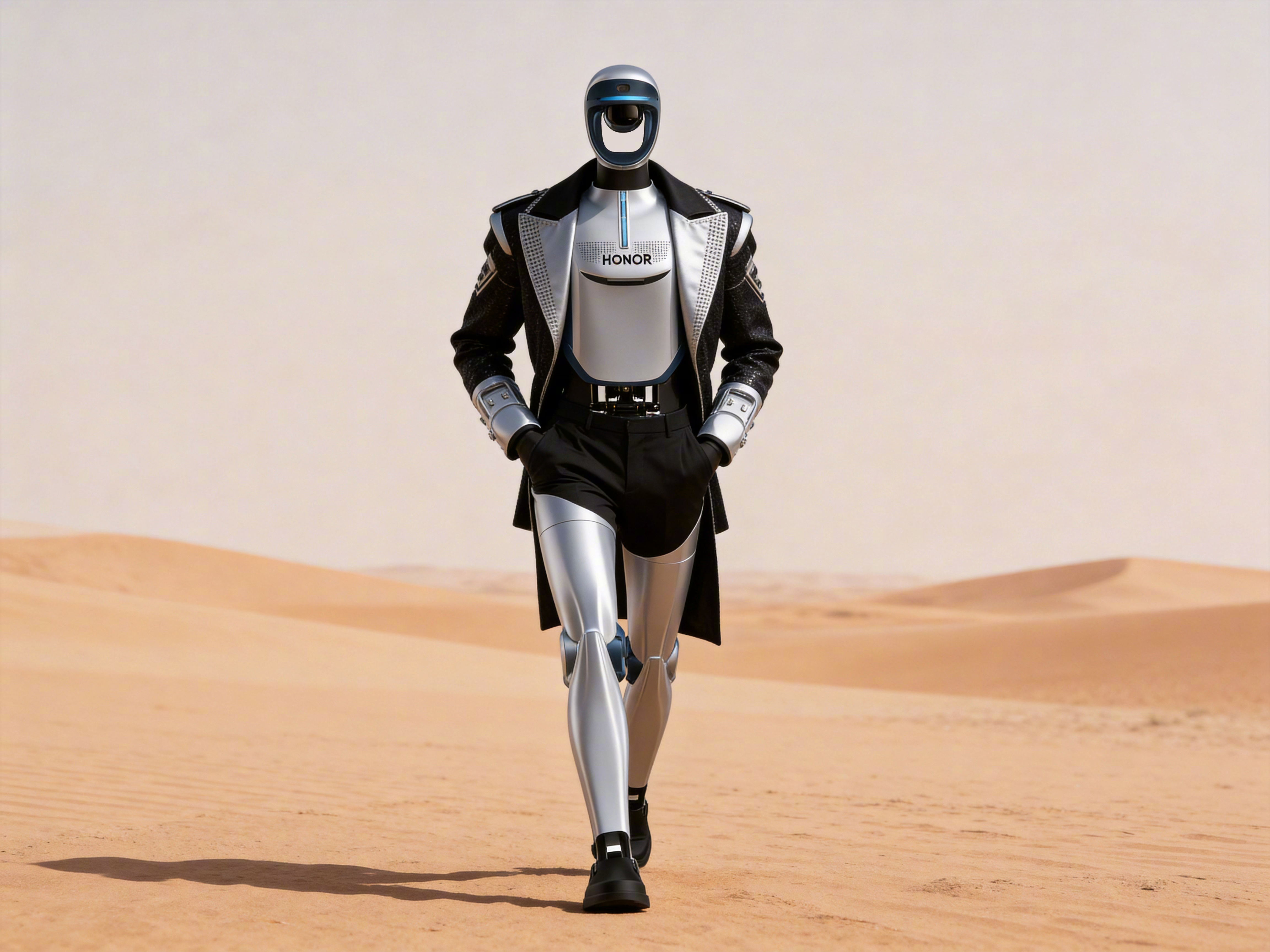 胡兵给荣耀机器人发走秀offer 胡兵喊话荣耀出机器人周边红衣造型配上硬核机甲，