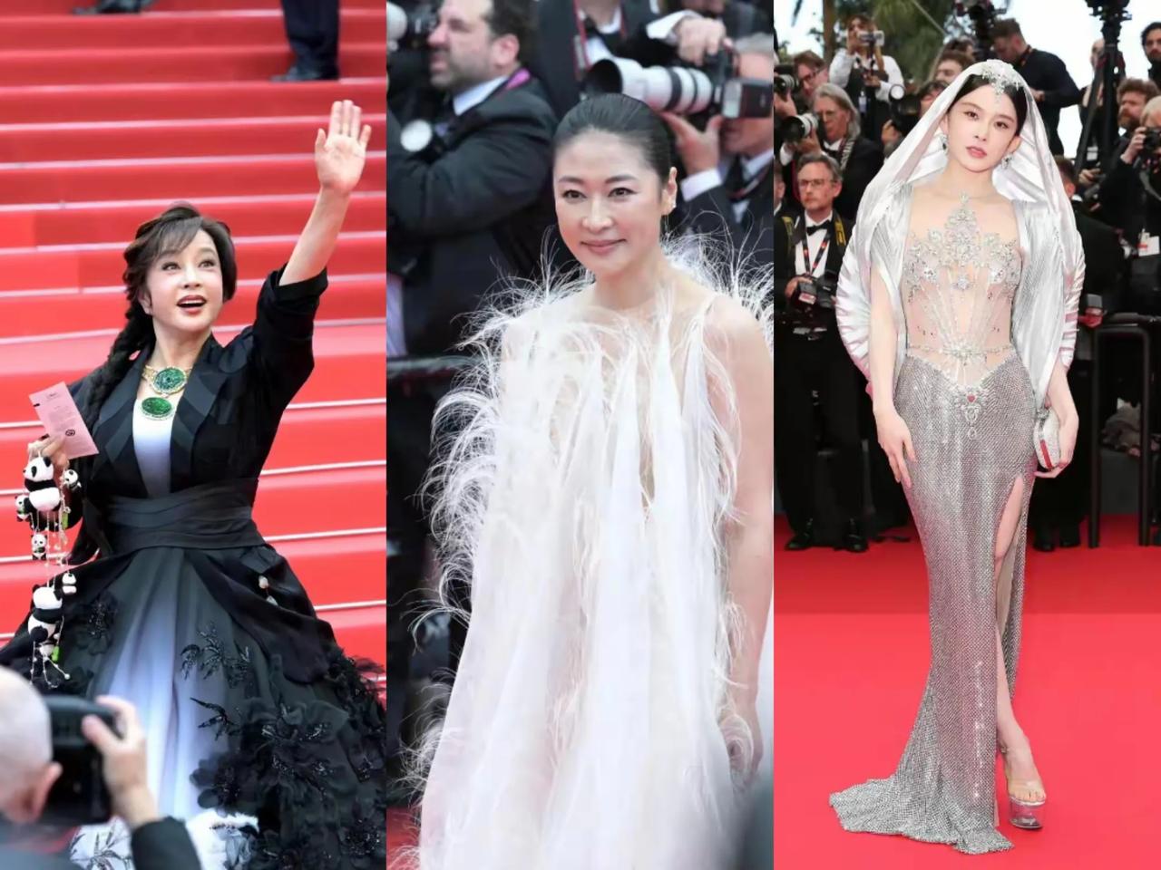 戛纳红毯，明星云集，是一场视觉盛宴，刘晓庆，梁静，赵樱子，你们觉得谁的造型最美？