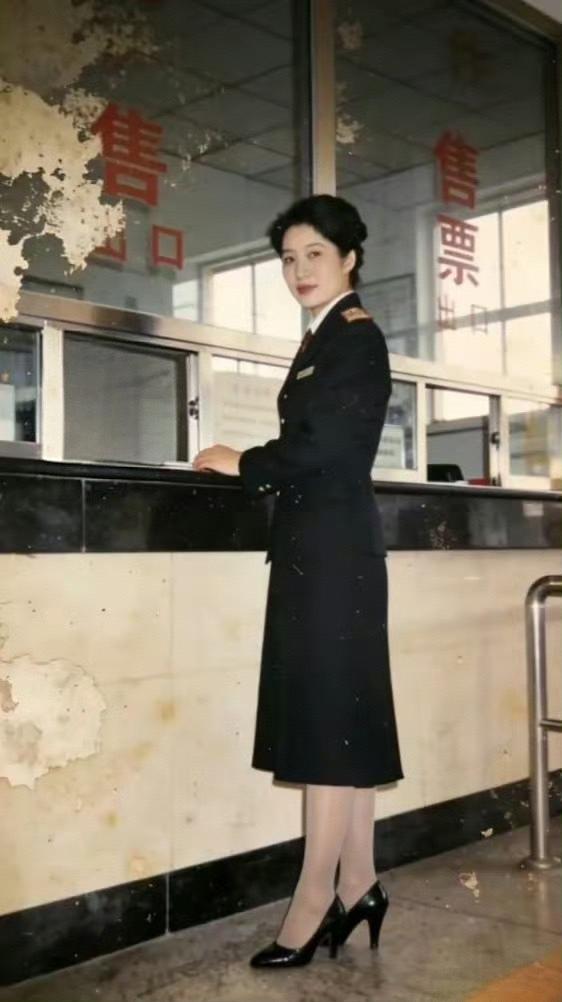 90年代，青岛某县城售票大厅的美女