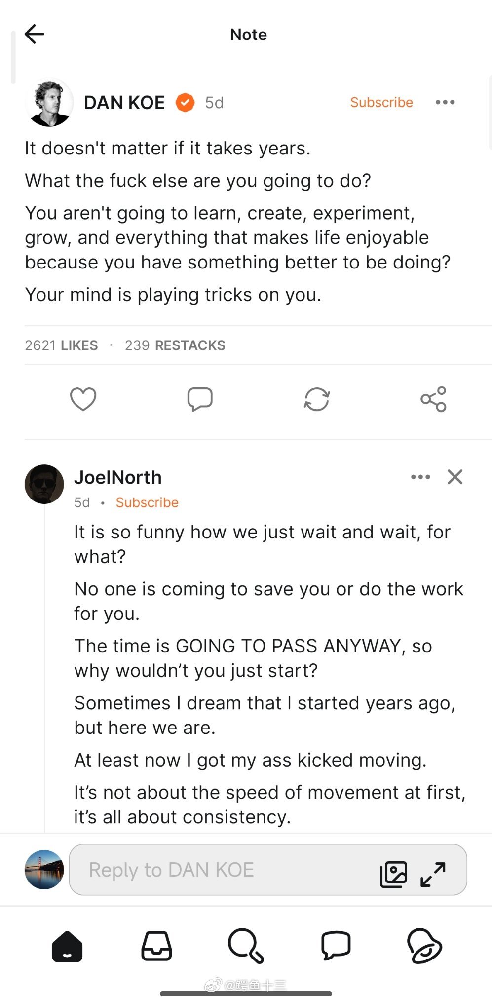 专家建议工作日缩至4天Dan Koe 最新原文翻译（如图）花上几年时间也没关系。