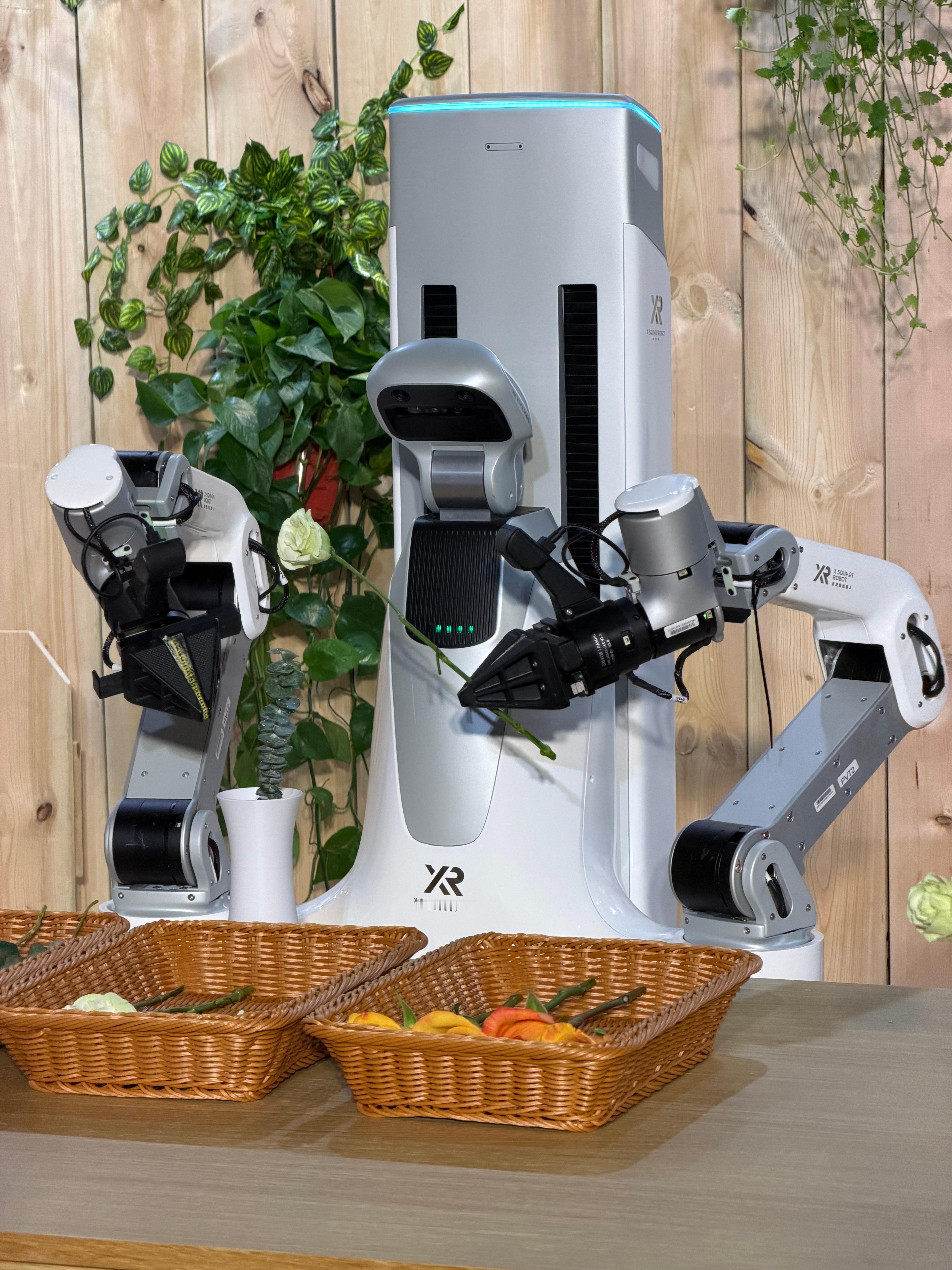 来XR 自变量看新的“家庭成员”抓到合拍！ 还有机器人现场插花给我当伴手礼，针不