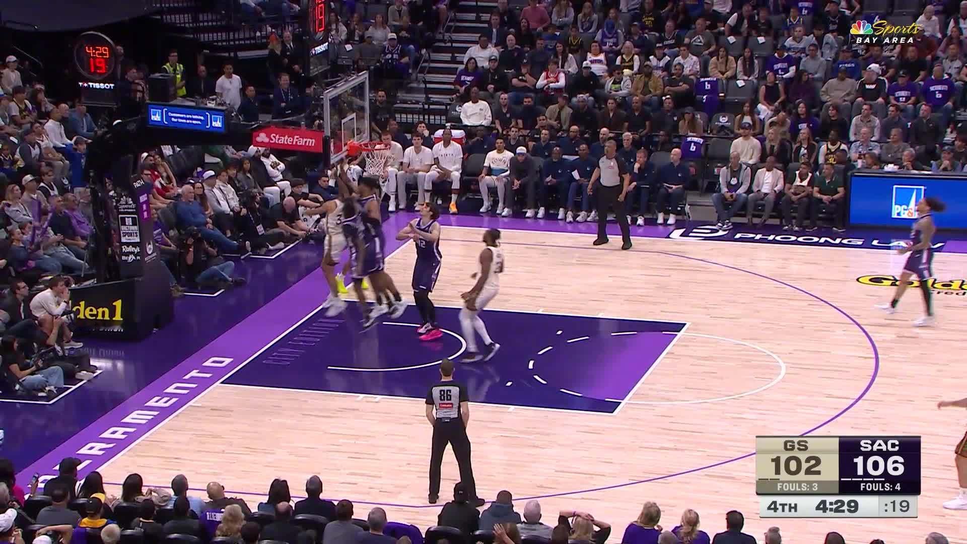 莱昂斯2+1！勇士106:109国王。勇士vs国王