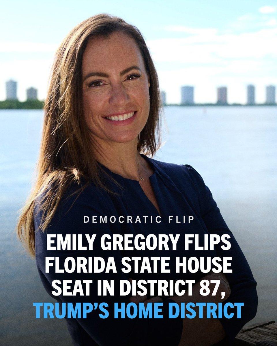 美国佛罗里达州特别选举结果揭晓，民主党人艾米丽·格雷戈里在特朗普“大本营”意外获