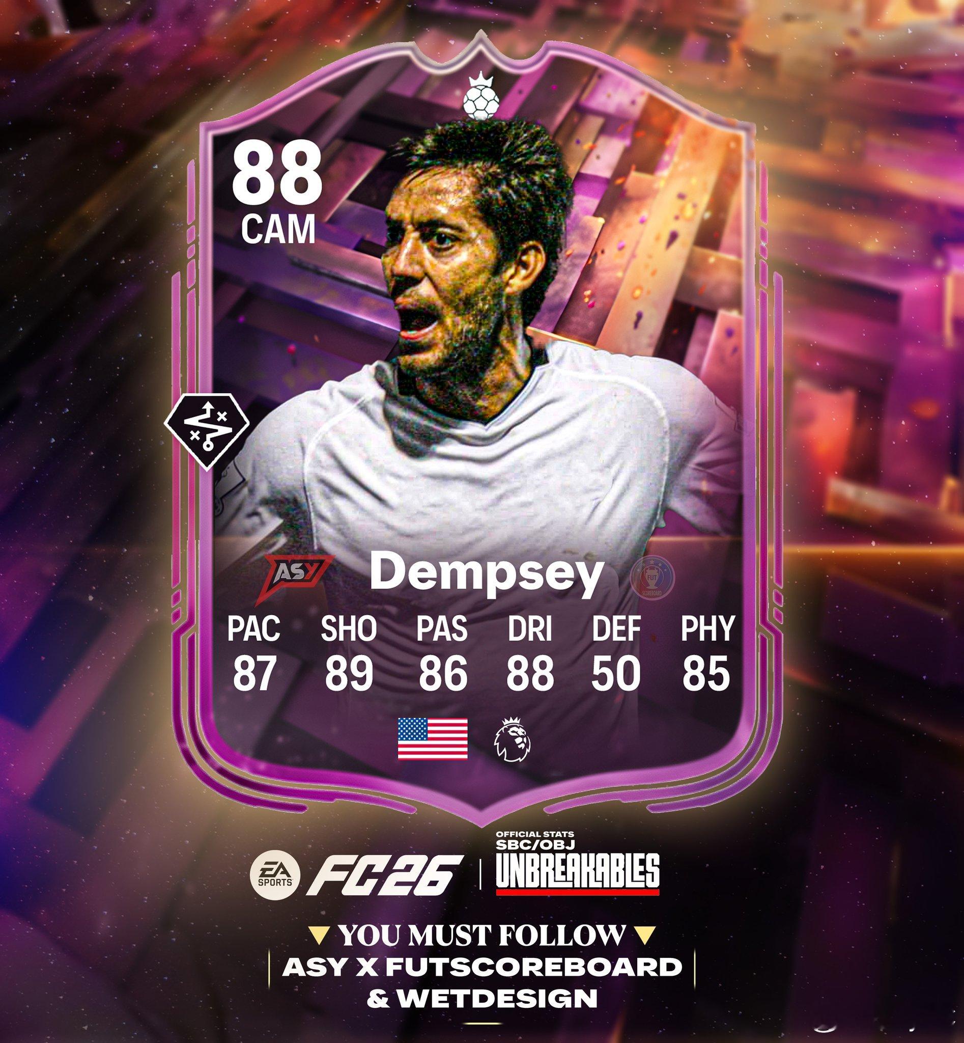 Unbreakable邓普西的正式数据。FC26