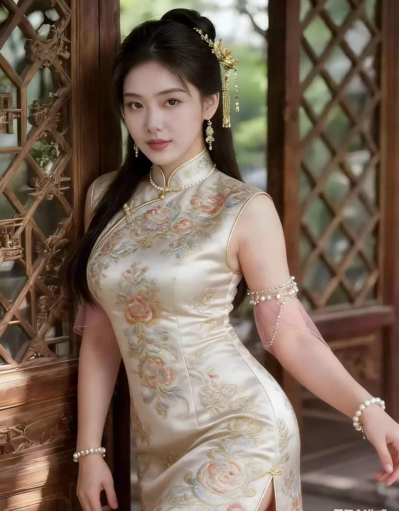 旗袍之美
东方佳丽韵悠长，
身入旗袍意态芳。
裁剪恰合娇体秀，
温婉风雅韵流香。