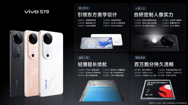 vivo S19系列发布:6000mAh超薄蓝海电池 2499元起