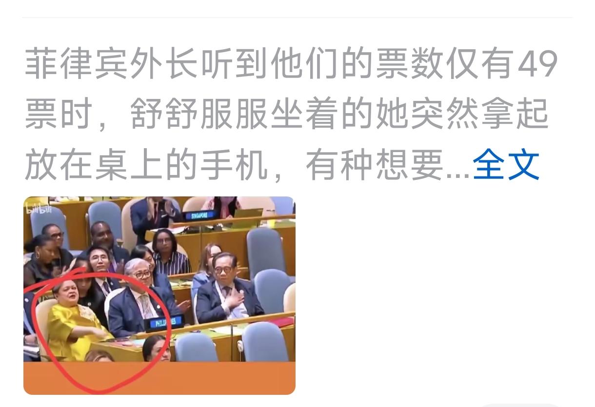 大家不要自嗨，什么事都往中国身上扯，菲律宾之所以在联合国吃瘪，是他们自己不行，中