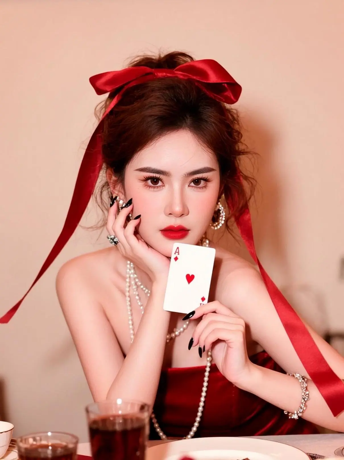 AI纸牌美人照 ai创作 甘大美人