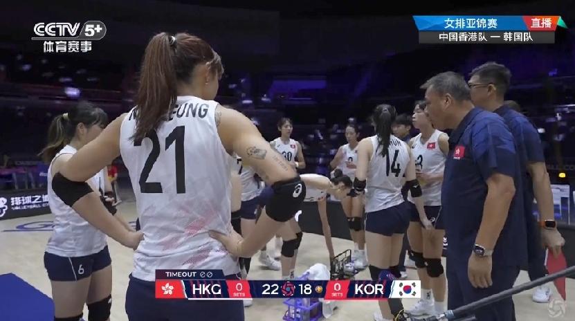 韩国女排暴冷20：25丢失中国香港首局，第二局韩国17：12领先5分，最终韩国2