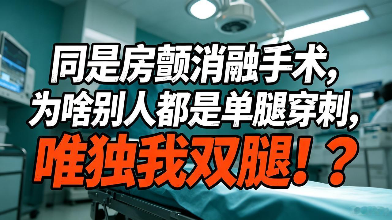 同是房颤消融手术，为啥别人都是单腿穿刺，唯独我双腿！？
 
太疑惑了！同是房颤消