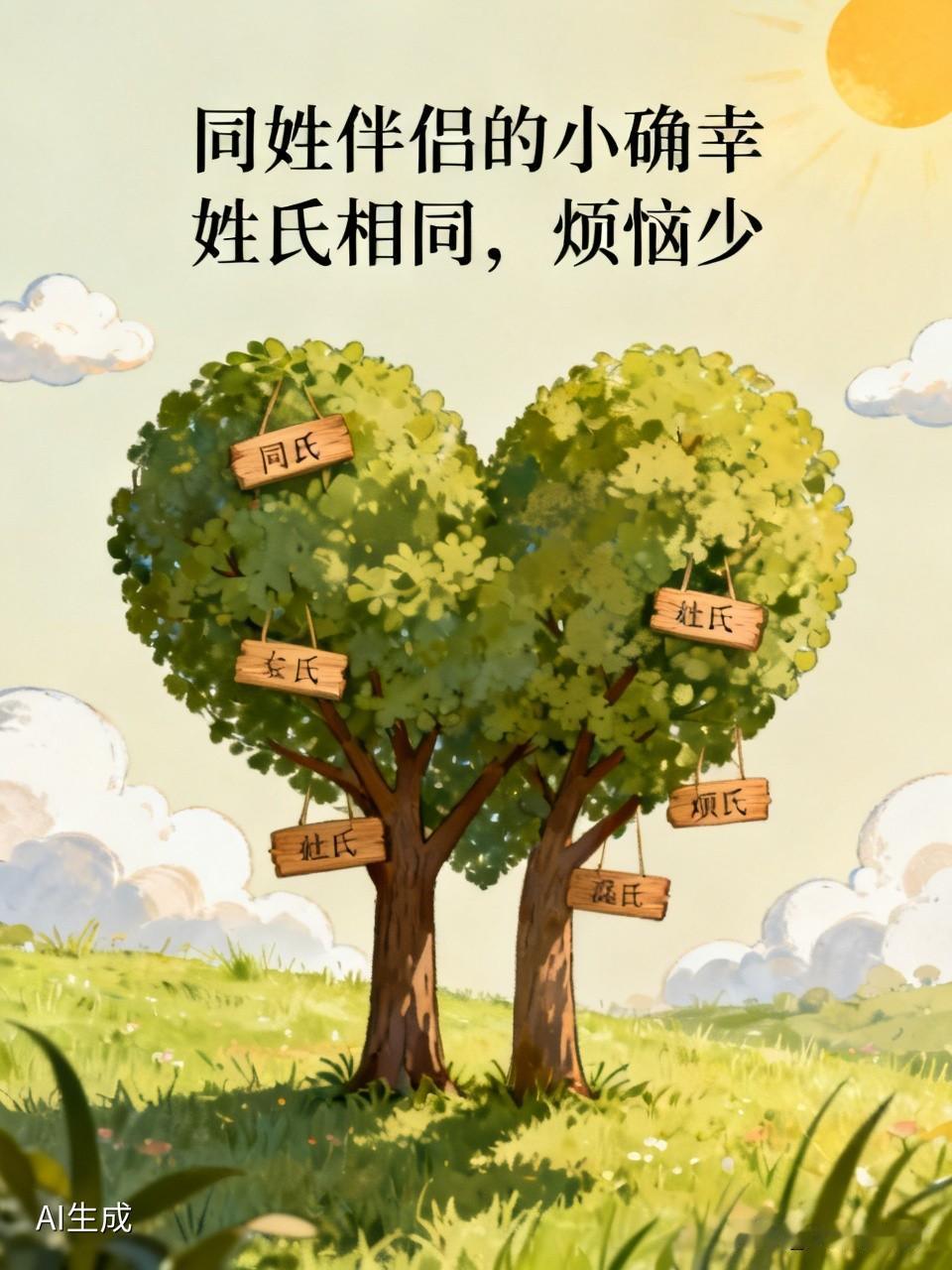 有个男生找对象，有个硬性条件，女生必须和自己同姓。
我问他原因，他说这样能少很多