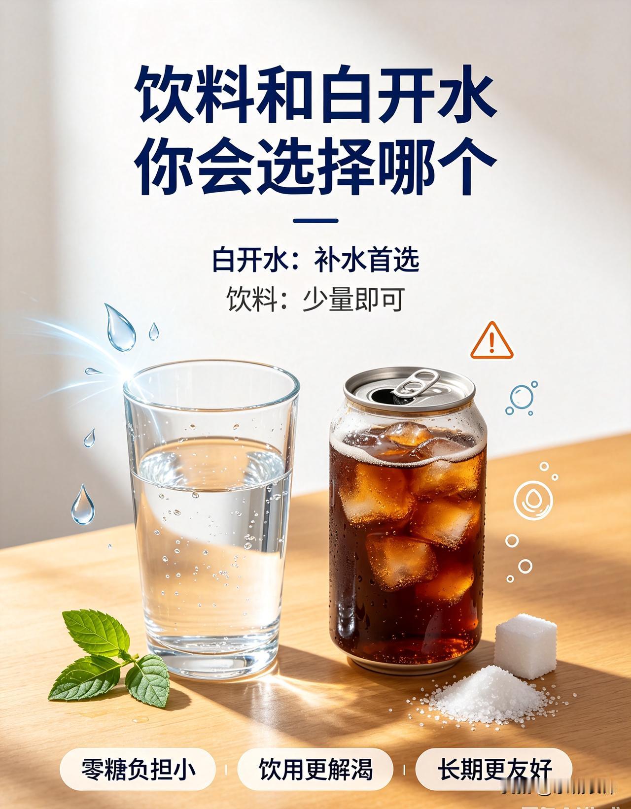 日常我优先选白开水。白开水零糖分、无添加剂，补水直接高效，是身体最需要的饮品，长