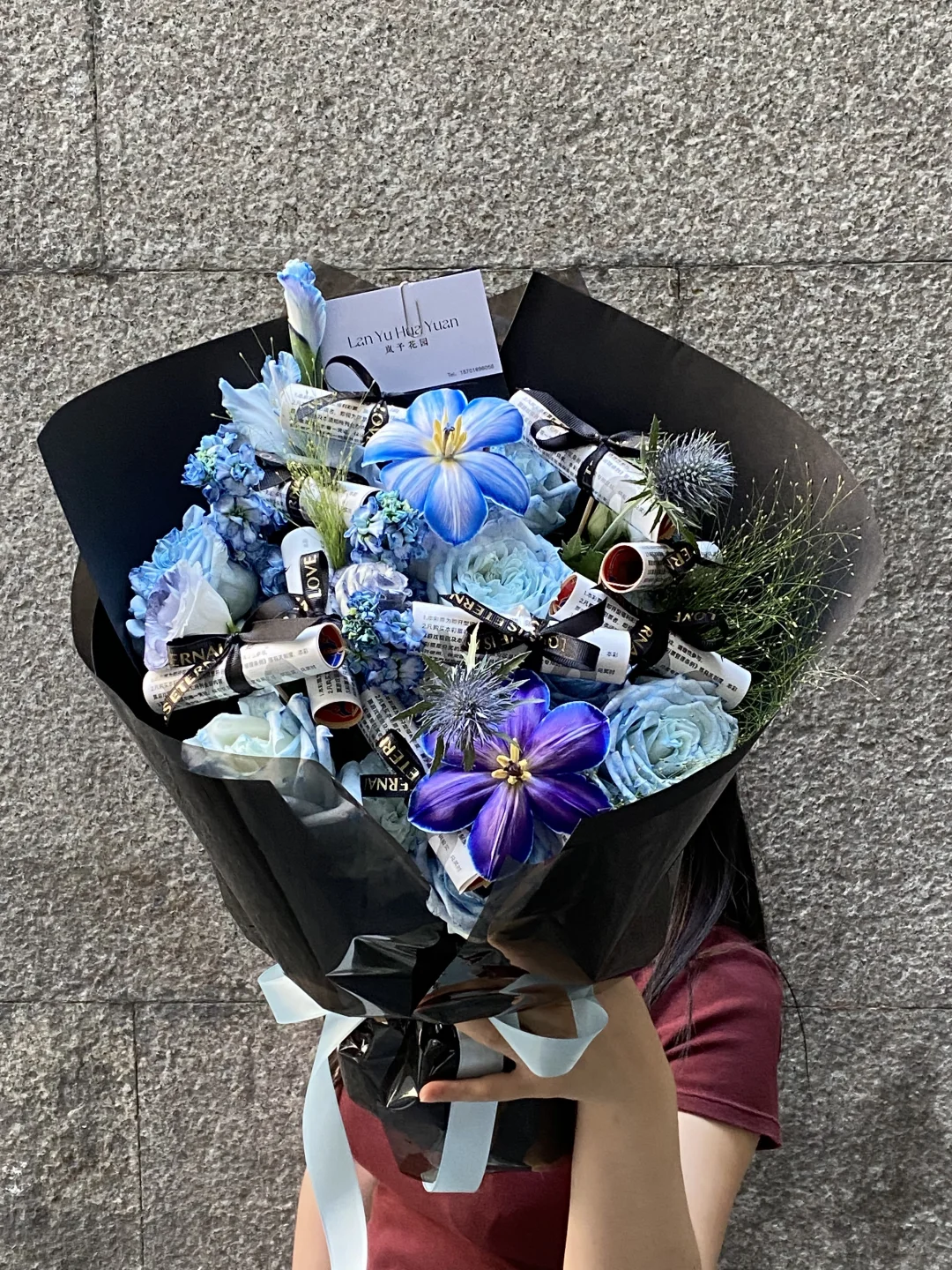 蓝色系刮刮乐花束💐