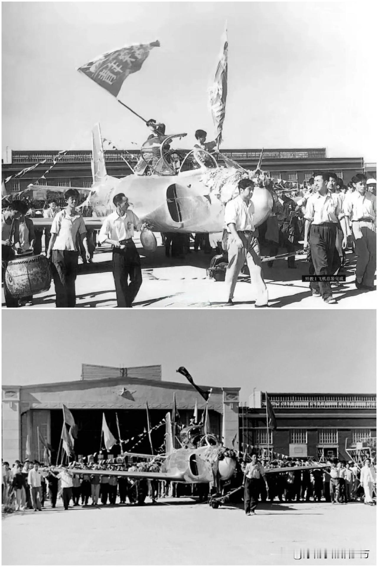 每日一机：新中国第一架自主设计制造的飞机——歼教一（图1）。该机于1956年10