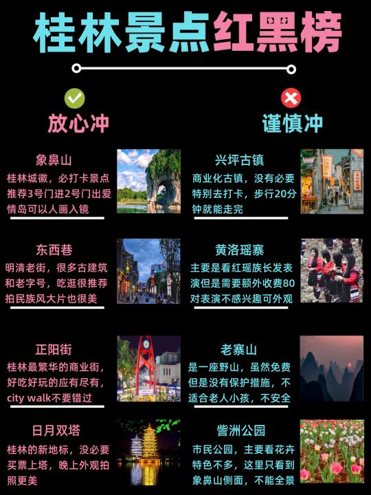 ✅桂林景点红黑榜！！需要的姐妹👭赶快看