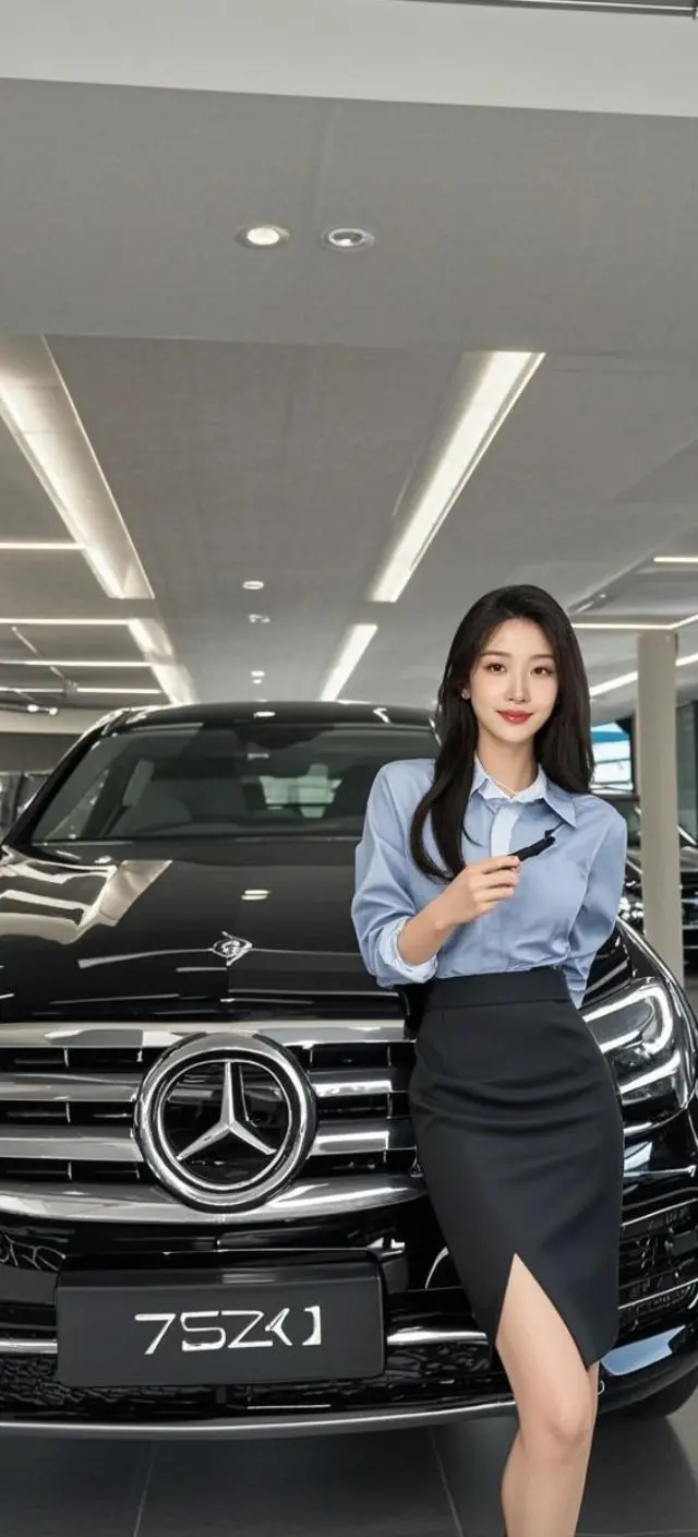 车畔丽影 甜美女孩穿搭