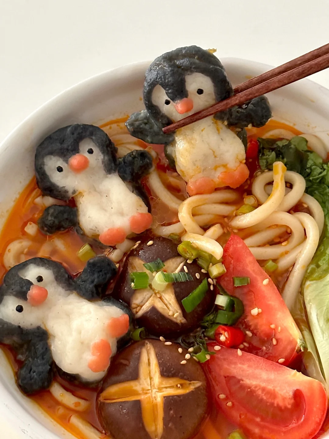 jellycat小企鹅番茄酸汤鱼丸乌冬面 | 教程