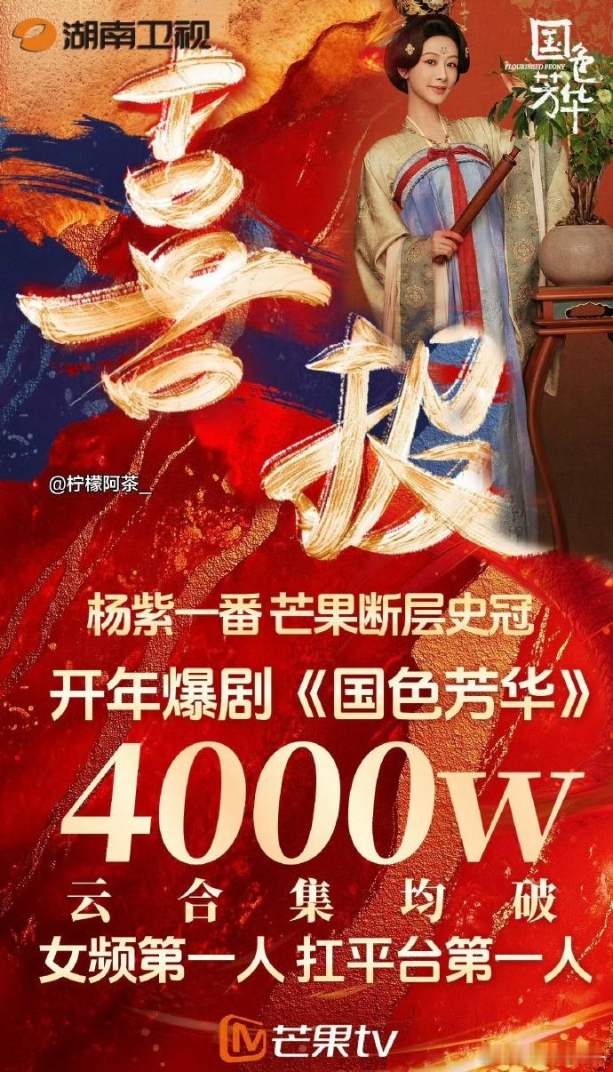 杨紫国色芳华云合集均破4000w了[憧憬][憧憬][憧憬]芒果电视剧板块飞升了，