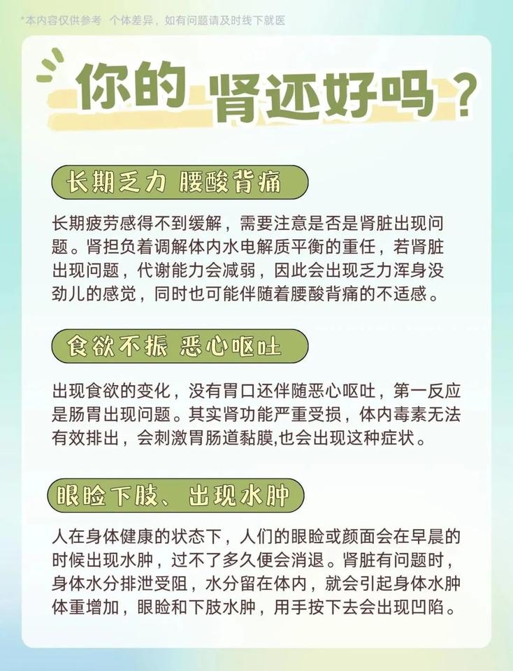 肾脏健康要留心：身体这 6 个信号别忽视