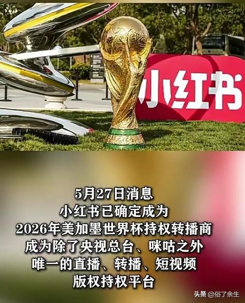 小红书拿下世界杯短视频转播权！这次要抢男人的饭碗了
小红书拿下世界杯短视频独家转