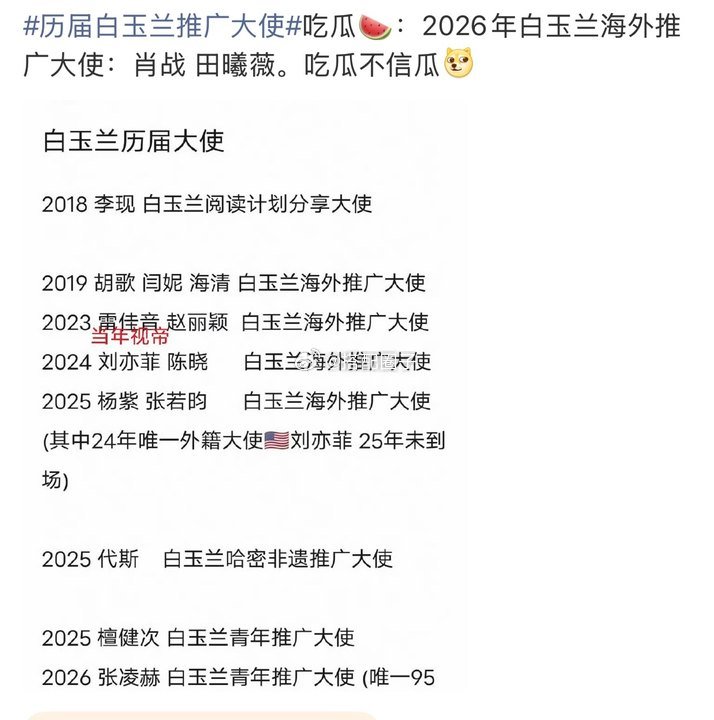 网传白玉兰海外推广大使肖战田曦薇网传肖战田曦薇白玉兰海外推广大使白玉兰海外推广大
