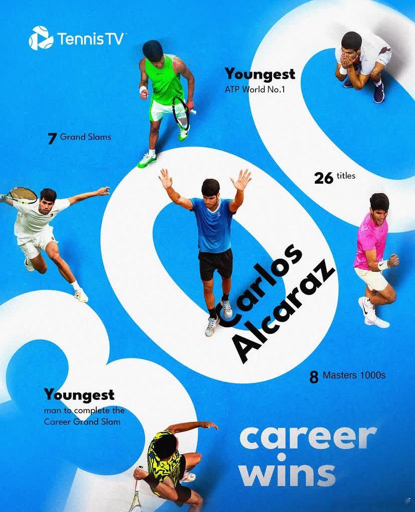 昨天打埃切维里有点波折没想到今天打“布疯子”这么顺利恭喜阿卡职业生涯300胜里程