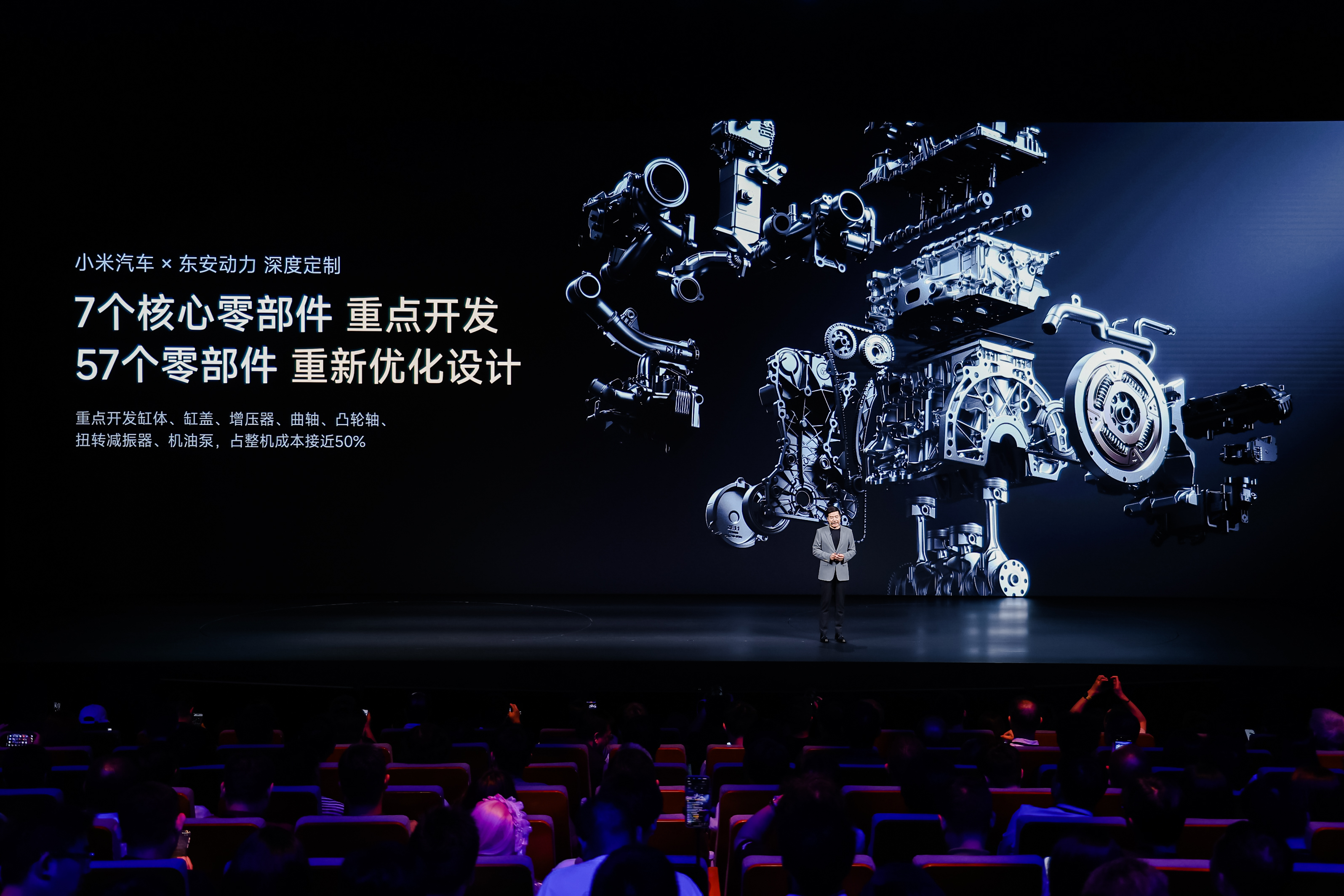 小米澎程 SUV 昆仑 1.5T 増程器来自东安动力深度定制，热效率 42%，亏