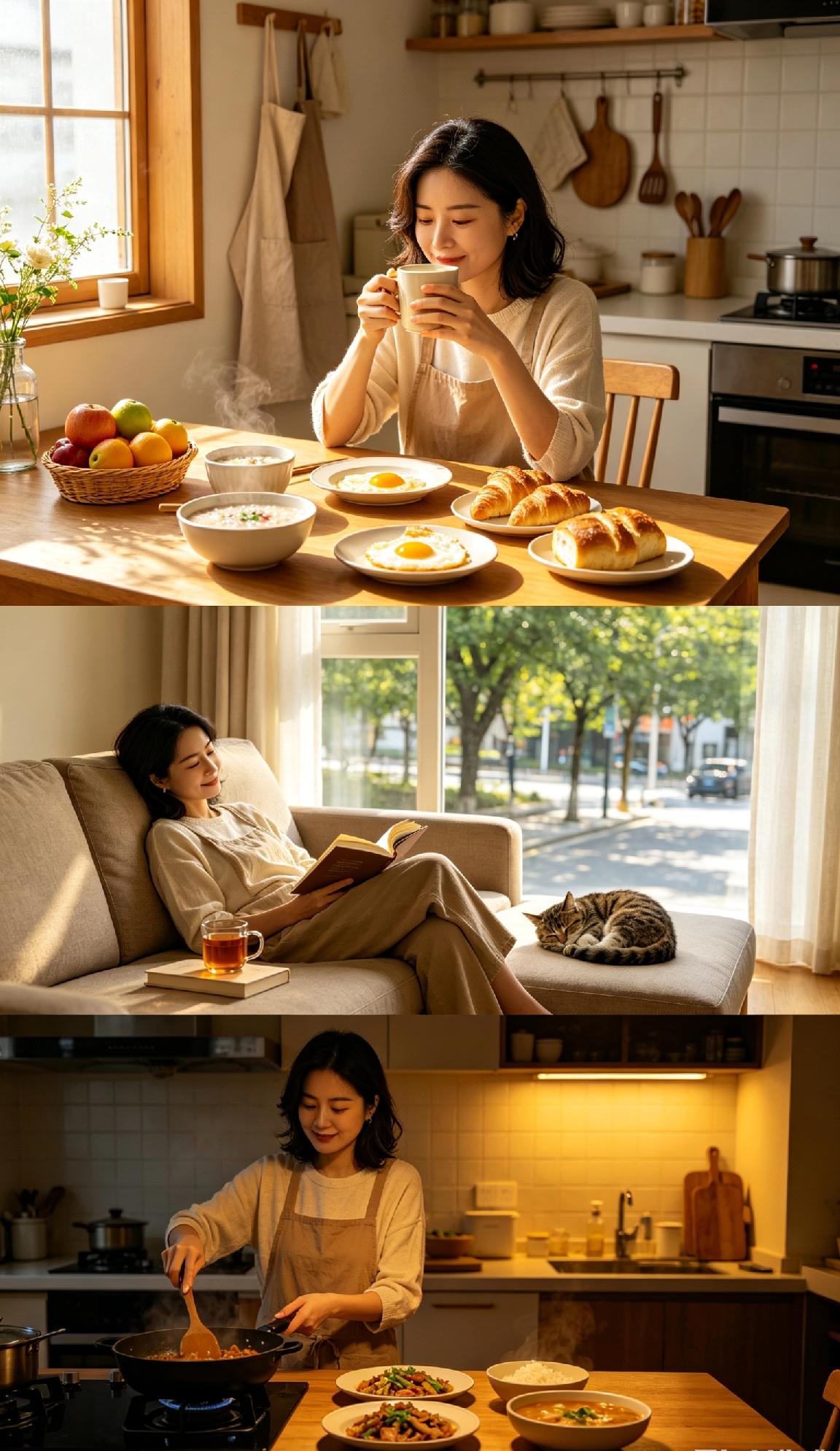 日子从不是轰轰烈烈才叫精彩，
真正的幸福，都藏在细碎日常里。
 
三餐烟火，四季